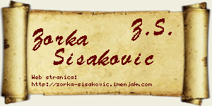 Zorka Šišaković vizit kartica